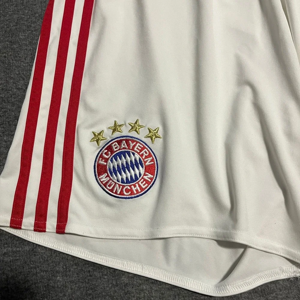 Adidas FC Bayern Munich Soccer Shorts Mens Large White Red Climacool Bundesliga